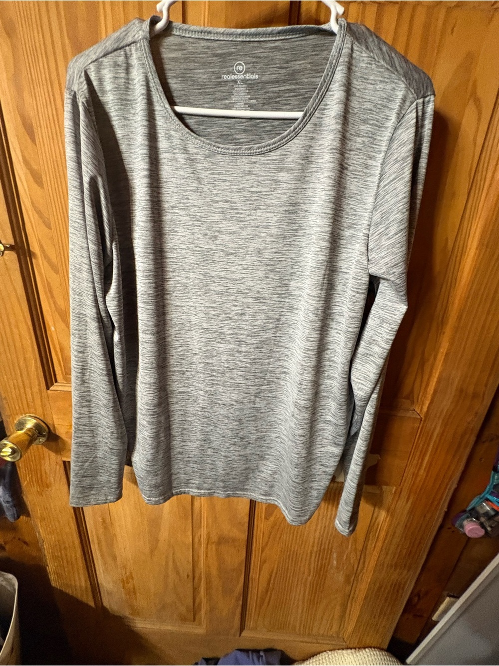 Essentials Heather Gray Long Sleeve Crew Tee